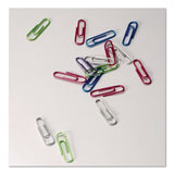 Officemate Paper Clips, #2, Vinyl Coated, Assorted Translucent Colors, 600/Pack (OIC509946) Pack of 600