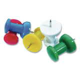 Officemate Giant Push Pins, Assorted Colors, Plastic, 1.5" Pin, 12/Pack (OIC1266155) Pack of 12