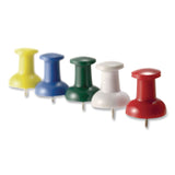 Officemate Giant Push Pins, Assorted Colors, Plastic, 1.5" Pin, 12/Pack (OIC1266155) Pack of 12