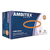 AMBITEX® V200 Series Powder-Free Vinyl Exam Gloves, Medium, 4 mil Thick, 9" Long, Clear, 100/Box, 10 Boxes/Carton (TXIVMD200CT) Case of 1000