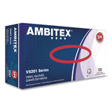 AMBITEX® V5201 Series Powder-Free Vinyl Gloves, Small, 3 mil Thick, 9" Long, Clear, 100/Box, 10 Boxes/Carton (TXIVSM5201CT) Case of 1000
