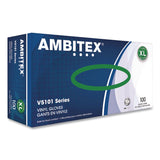 AMBITEX® V5101 Series Latex-Free Lightly Powdered Vinyl Gloves, X-Large, 3 mil Thick, 9" Long, Clear, 100/Box, 10 Boxes/Carton (TXIVXL5101CT) Case of 1000