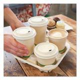 World Centric® Fiber Lids for Cups, Fits 10 to 20 oz Hot Cups, Natural, 1,000/Carton (WORCULFB12GNLF) Case of 1000
