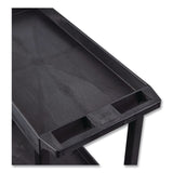 Luxor TUFFY XL Three-Shelf Heavy-Duty Multipurpose Utility Cart, Plastic, 375 lb Capacity, 35.25" x 18" x 37.25", Black (LXCEC111HDB) Each