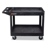 Luxor WORKLOAD Two-Shelf Heavy-Duty Industrial Utility Cart, Plastic, 500 lb Capacity, 45.5" x 25.5" x 33", Black (LXCXLC11B) Each
