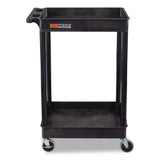 Luxor ENDURA Two-Shelf Utility Cart, Plastic, 300 lb Capacity, 26.5" x 18.5" x 37.5", Black (LXCSTC11B) Each