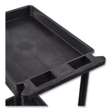 Luxor ENDURA Two-Shelf Utility Cart, Plastic, 300 lb Capacity, 26.5" x 18.5" x 37.5", Black (LXCSTC11B) Each