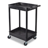 Luxor ENDURA Two-Shelf Utility Cart, Plastic, 300 lb Capacity, 26.5" x 18.5" x 37.5", Black (LXCSTC11B) Each