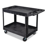 Luxor WORKLOAD Two-Shelf Heavy-Duty Industrial Utility Cart, Plastic, 500 lb Capacity, 45.5" x 25.5" x 33", Black (LXCXLC11B) Each