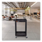 Luxor ENDURA Two-Shelf Utility Cart, Plastic, 300 lb Capacity, 26.5" x 18.5" x 37.5", Black (LXCSTC11B) Each