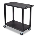 Luxor TUFFY XL Two-Shelf Multipurpose Utility Cart, Plastic, 400 lb Capacity, 35.25" x 18" x 33, Black (LXCEC22B) Each
