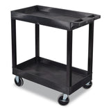 Luxor TUFFY XL Two-Shelf Heavy-Duty Multipurpose Utility Cart, Plastic, 500 lb Capacity, 35.25" x 18" x 35.5", Black (LXCEC11HDB) Each