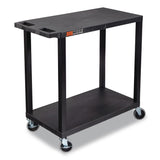 Luxor TUFFY XL Two-Shelf Multipurpose Utility Cart, Plastic, 400 lb Capacity, 35.25" x 18" x 33, Black (LXCEC22B) Each