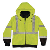 ergodyne® GloWear 8379 Class 3 Hi-Vis Fleece Lined Bomber Jacket, X-Small, Lime (EGO24471) Each