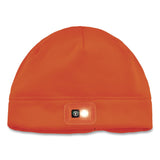 ergodyne® N-Ferno 6801 Winter Skull Cap with LED Rechargeable Light, Fleece, One Size Fits Most, Orange (EGO16791) Each