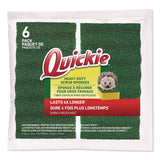 Quickie® Heavy-Duty Scrubber Sponge, 4 x 2.5, 1" Thick, Yellow/Green, 6/Pack (QCK2052220) Pack of 6