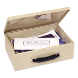 SteelMaster® Fire Retardant Cash/Security Box, 1 Compartment, Key Lock, 4 x 12.75 x 8.25, Sand (MMF221614003) Each