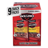 Jack Link’s Beef Jerky Variety Pack, Original/Teriyaki, 8.1 oz Bag, 9/Carton (GRR22002688) Case of 9