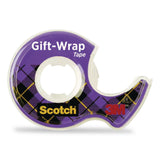 Scotch® Gift Wrap Tape with Dispenser, 1" Core, 0.75" x 300", Transparent, 3/Pack (MMM7000048114) Each