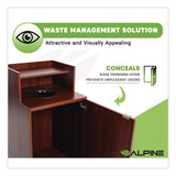 Alpine Industries Food Service Trash Enclosure, 32 gal, Melamine Faced Chipboard, Mahogany (ALH476DHMA) Each