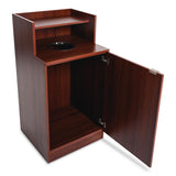 Alpine Industries Food Service Trash Enclosure, 32 gal, Melamine Faced Chipboard, Mahogany (ALH476DHMA) Each