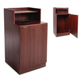 Alpine Industries Food Service Trash Enclosure, 32 gal, Melamine Faced Chipboard, Mahogany (ALH476DHMA) Each