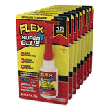 Flex Seal Products® Flex Super Glue, Precision Tip, Gel, 0.5 oz, Dries Clear, 8/Carton (FSGSGGELB15) Case of 8