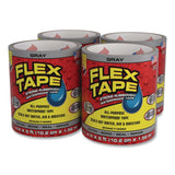 Flex Seal Products® Flex Tape Strong Rubberized Waterproof Tape, 4" Core, 39 mil Thick, 4" x 5 ft, Gray, 4/Carton (FSGTFSGRYR0405) Case of 4