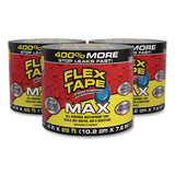 Flex Seal Products® MAX Strong Rubberized Waterproof Tape, 4" Core, 39 mils Thick, 4" x 25 ft, Black, 3/Carton (FSGTFSMAXBLK04) Case of 3