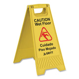 Gritt Commercial Caution Wet Floor Sign, 11.8 x 12 x 24, Yellow, 3/Pack (GCEGRI184YEL3PK) Case of 3