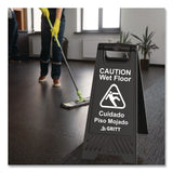 Gritt Commercial Caution Wet Floor Sign, 11.8 x 12 x 24, Black, 3/Pack (GCEGRI184BLK3PK) Case of 3