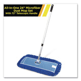 Gritt Commercial All-In-One 24" Microfiber Dust Mop Set with Telescopic Handle, 24 x 5, Blue, Microfiber Head, 72" Silver Aluminum Handle (GCEGRI17424T) 1 KT