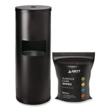 Gritt Commercial Dispenser and Wipes Starter Kit, 13.1 x 13.1 x 36, Black (GCEGRI509BLKRW) Each