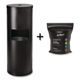 Gritt Commercial Dispenser and Wipes Starter Kit, 13.1 x 13.1 x 36, Black (GCEGRI509BLKRW) Each