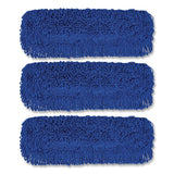 Gritt Commercial Microfiber Looped Dust Mop Pad Head, 24 x 5, Blue, 3/Pack (GCEGRI182243PK) Each