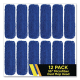 Gritt Commercial Microfiber Looped Dust Mop Pad Head, 36 x 5, Blue, 12/Carton (GCEGRI1823612PK) Case of 12