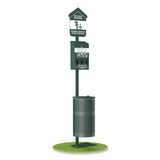 Furloo Pet Waste Station Kit with Foot Pedal, Roll Bag Locking Dispenser, 11.5 Gallon Trash Can, Pole, and Glow-in-the-Dark Sign (GCEFLO11RSG) Each