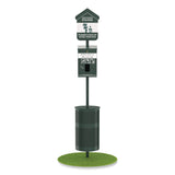 Furloo Pet Waste Station Kit with Header Bag Locking Dispenser, 11.5 Gallon Round Lidded Trash Can, Pole, and Glow-in-the-Dark Sign (GCEFLO1HSG) Each