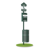 Furloo Pet Waste Station Kit with Roll Bag Locking Dispenser, 11.5 Gallon Round Lidded Trash Can, Pole, and Glow-in-the-Dark Sign (GCEFLO1RSG) Each