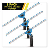 Gritt Commercial Swivel Window Squeegee with Quick Release, 18" Wide Blade, 3/Pack (GCEGRI129183PK) Each