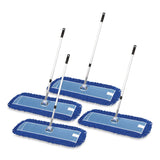 Gritt Commercial All-In-One Microfiber Dust Mop Set with Telescopic Handle, 36 x 5, Blue Microfiber Head, 72" Silver Aluminum Handle, 4/Kit (GCEGRI17436T4PK) Each
