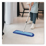 Gritt Commercial All-In-One Microfiber Dust Mop Set with Telescopic Handle, 36 x 5, Blue Microfiber Head, 72" Silver Aluminum Handle, 4/Kit (GCEGRI17436T4PK) Each