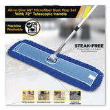 Gritt Commercial All-In-One Microfiber Dust Mop Set with Telescopic Handle, 48 x 5, Blue Microfiber Head, 40" to 72" Silver Aluminum Handle (GCEGRI17448T) 1 KT