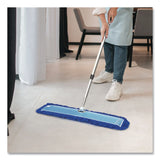 Gritt Commercial All-In-One Microfiber Dust Mop Set with Telescopic Handle, 48 x 5, Blue Microfiber Head, 72" Silver Aluminum Handle, 4/Kit (GCEGRI17448T4PK) Each