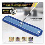 Gritt Commercial All-In-One Microfiber Dust Mop Set with Telescopic Handle, 60 x 5, Blue Microfiber Head, 40" to 72" Silver Aluminum Handle (GCEGRI17460T) 1 KT