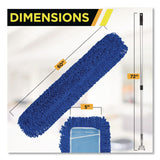 Gritt Commercial All-In-One Microfiber Dust Mop Set with Telescopic Handle, 60 x 5, Blue Microfiber Head, 72" Silver Aluminum Handle, 4/Kit (GCEGRI17460T4PK) Each