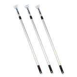 Gritt Commercial 72" Aluminum Telescopic Dust Mop Handle, 1" dia x 42" to 72", Silver, 3/Pack (GCEGRI1813PK) Each
