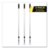 Gritt Commercial 72" Aluminum Telescopic Dust Mop Handle, 1" dia x 42" to 72", Silver, 3/Pack (GCEGRI1813PK) Each