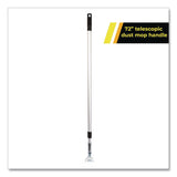 Gritt Commercial 72" Aluminum Telescopic Dust Mop Handle, 1" dia x 42" to 72", Silver, 3/Pack (GCEGRI1813PK) Each