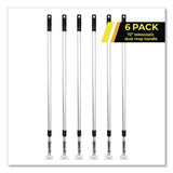 Gritt Commercial 72" Aluminum Telescopic Dust Mop Handle, 1" dia x 42" to 72", Silver, 6/Pack (GCEGRI1816PK) Case of 6